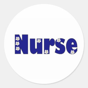 Blauer Krankenschwester-Aufkleber Runder Aufkleber
