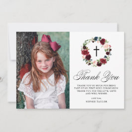 Blauer Kraut und Burgunder Erste Kommunio Dankeskarte