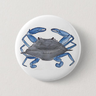 Blauer Krebs Button