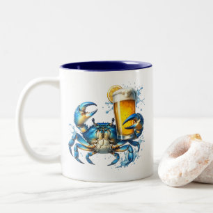 Blauer Krebs Zweifarbige Tasse