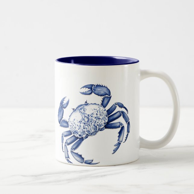 Blauer Krebs Zweifarbige Tasse (Rechts)