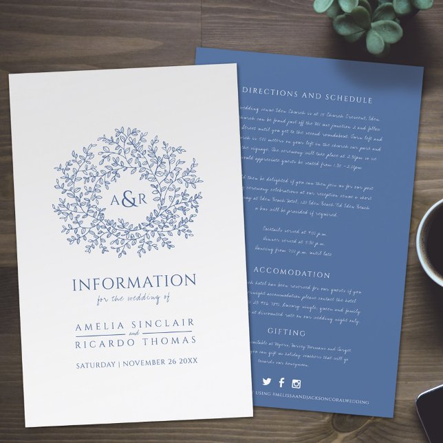 Blauer Kreis von Blätter Hochzeitgästen-Informatio (Von Creator hochgeladen)