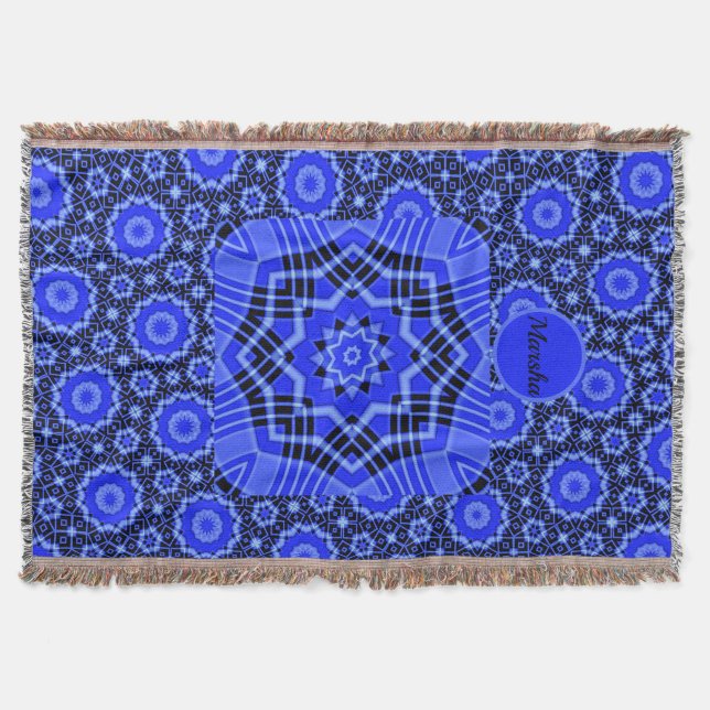 Blauer Kreislauf Abstrakte Blume Kehllendecke Decke (Vorderseite)