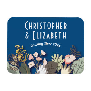 Blauer Kreuzfahrtschiff Tor Finder Blaues Monogram Magnet