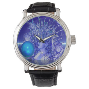 Blauer Kristall Armbanduhr