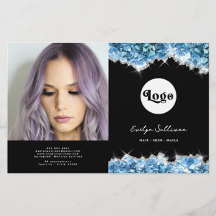 Blauer Kristall - Zweifach-Broschüre