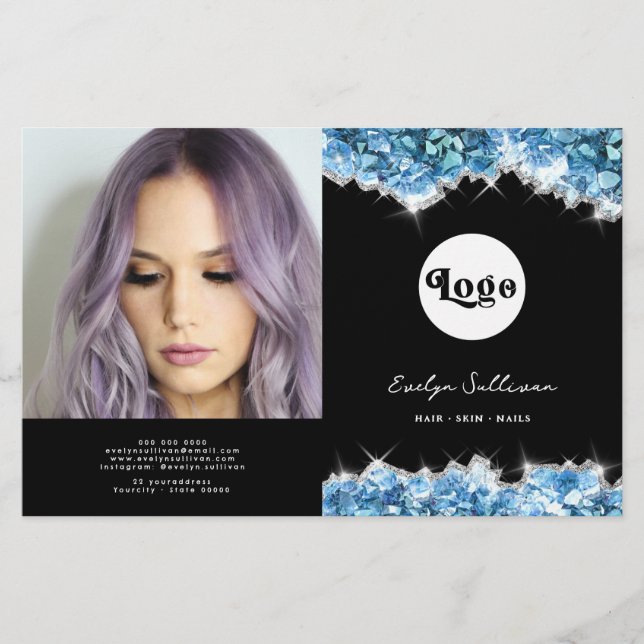 Blauer Kristall - Zweifach-Broschüre (Vorderseite)