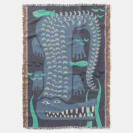 Blauer Krokodil Decke