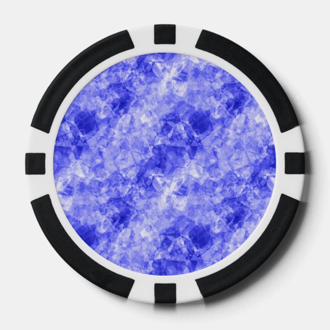 Blauer Krummling Textur Pokerchips (Vorderseite)