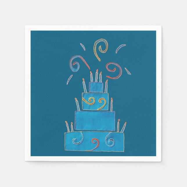 Blauer Kuchen Serviette (Vorderseite)