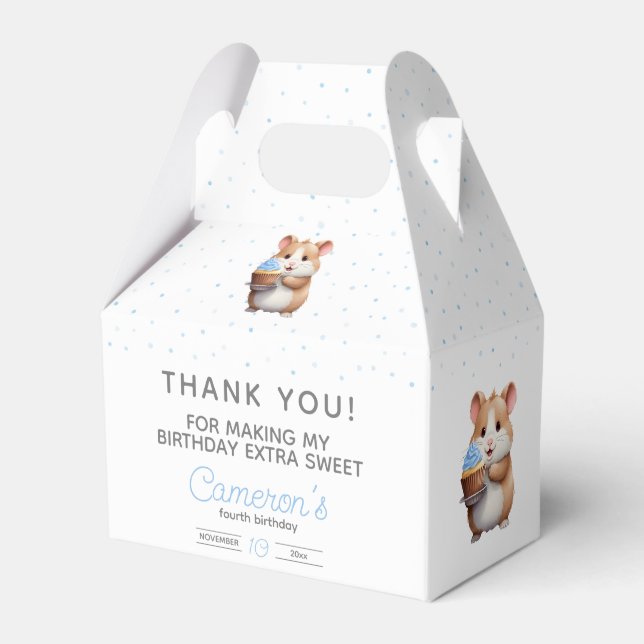 Blauer Kuchenhamster, Geburtstag von Bi & Giggi Geschenkschachtel (Vorderseite)