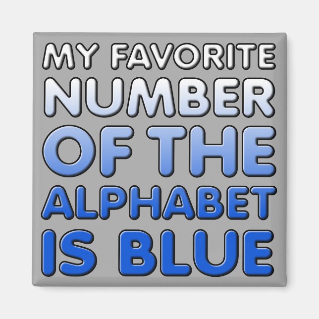 Blauer Kühlschrankmagnet Alphabet Funny Magnet (Vorne)