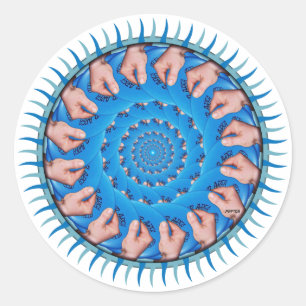 Blauer Kunststoff Runder Aufkleber