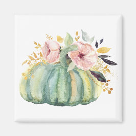 Blauer Kürbis Blumenfall Wasserfarbe elegant Herbs Magnet