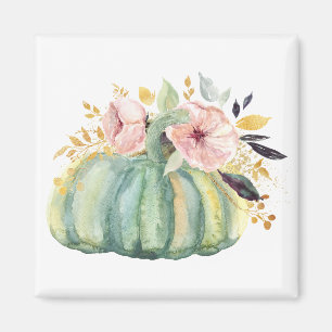 Blauer Kürbis Blumenfall Wasserfarbe elegant Herbs Magnet