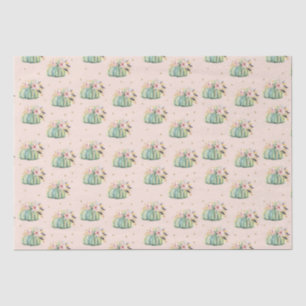 Blauer Kürbis Blumenfall Wasserfarbe elegant Herbs Seidenpapier