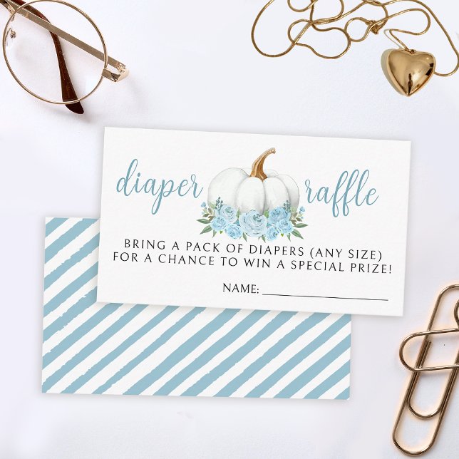 Blauer Kürbisbaby Duschdiapard Begleitkarte (Von Creator hochgeladen)