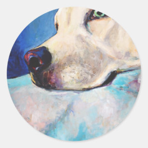 Blauer Labrador Runder Aufkleber