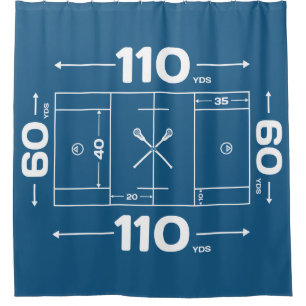 Blauer Lacrosse Field Design Duschvorhang