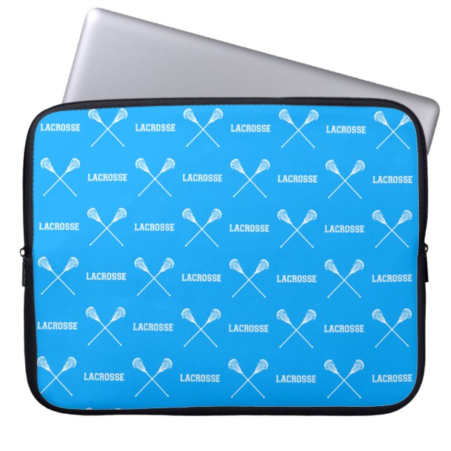 Blauer Lacrosse haftet Laptop-Hülse Laptopschutzhülle (Vorderseite)