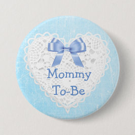 Blauer Lacy-Mama-to-Be-Baby-Duschknopf Button