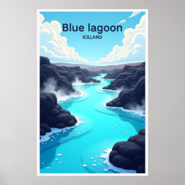Blauer-Lagune-Island-Reiseplakat Poster