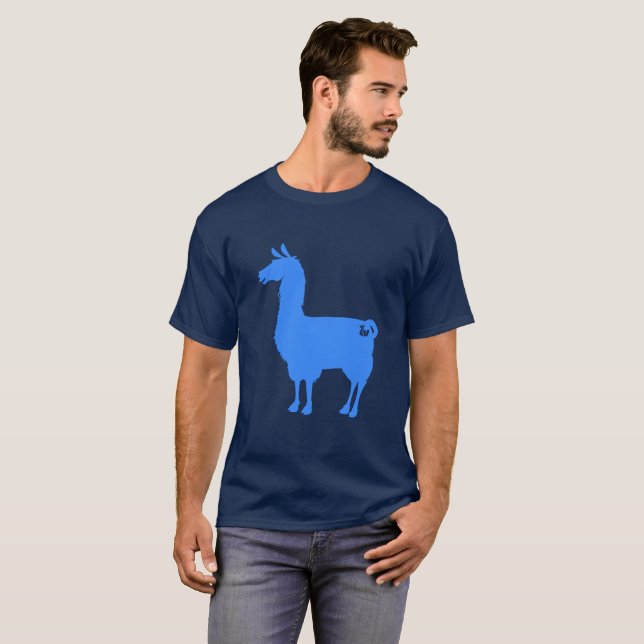Blauer Lama-T - Shirt (Vorne ganz)