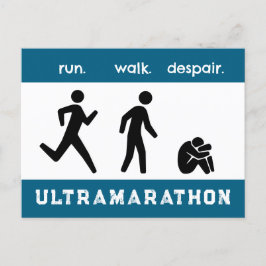 Blauer Lauf. Gehen. Verzweiflung. Piktogramm-Silho Postkarte