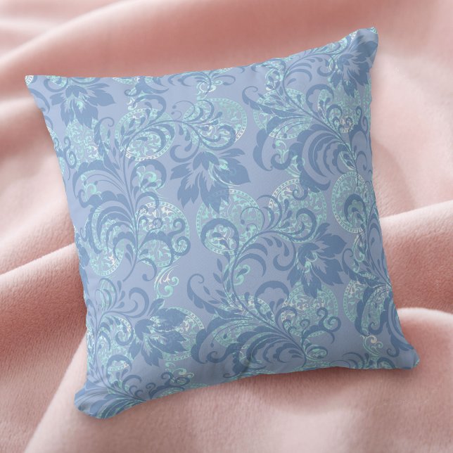 Blauer Lavendel Muster Kissen (Von Creator hochgeladen)