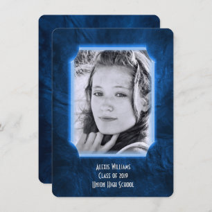 Blauer Leder Abschluss laden Einladung