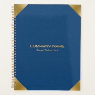 Blauer Lederabdruck mit goldenen Akzenten Planer