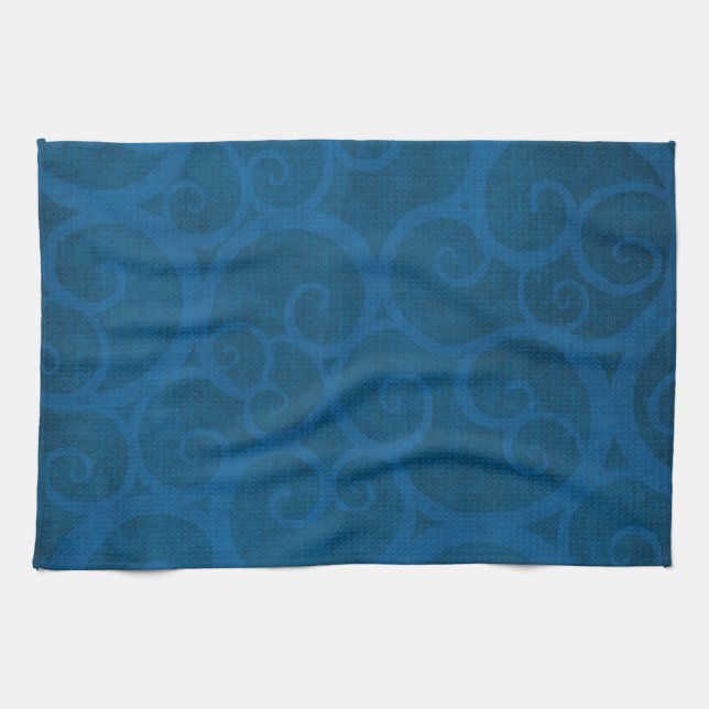 Blauer Leinen Handtuch (Horizontal)