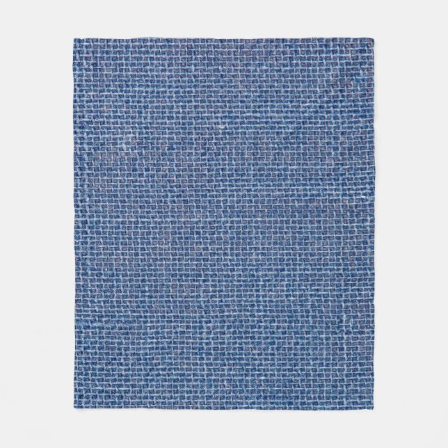 Blauer Leinenstoff Textur schließt Foto Hintergrun Fleecedecke (Vorderseite)