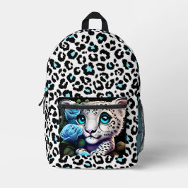 Blauer Leopard Bedruckter Rucksack