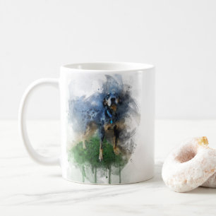 Blauer Leopard Katahoula Hund in Aquarellfarben-Ta Kaffeetasse