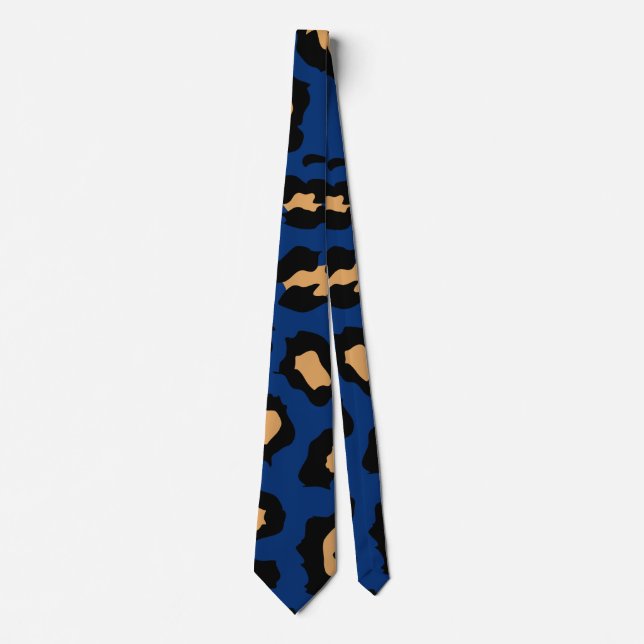 Blauer Leopard Krawatte (Vorderseite)