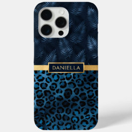 Blauer Leopard Print Shimmer Tropenflorname Case-Mate iPhone Hülle