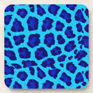 Blauer Leopard Print Untersetzer