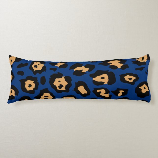 Blauer Leopard Seitenschläferkissen (Vorderseite)