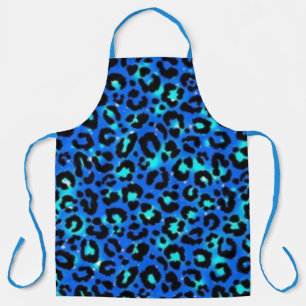 Blauer Leopard-Tierdruck-Küchenschürze Schürze
