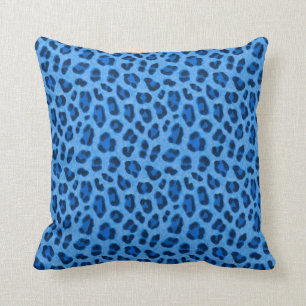 Blauer Leopard Tierdruckmuster Kissen