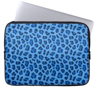 Blauer Leopard Tierdruckmuster Laptopschutzhülle