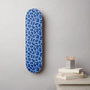 Blauer Leopard Tierdruckmuster Skateboard