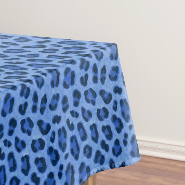 Blauer Leopard Tierdruckmuster Tischdecke (Beispiel)