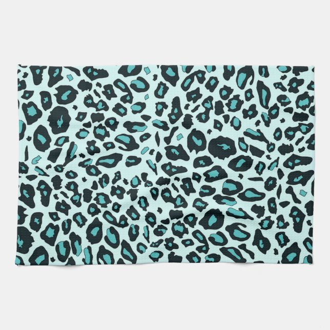 Blauer Leoparddruck Handtuch (Horizontal)