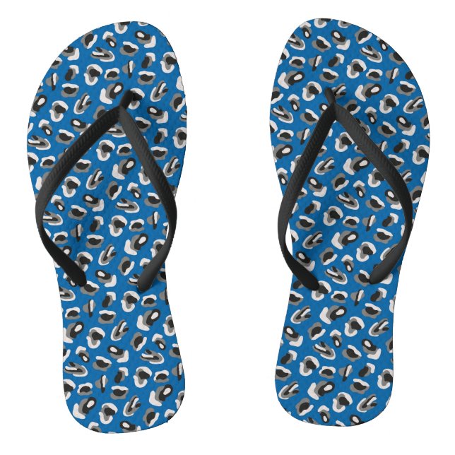 Blauer Leopardenprint Flip Flops (Fußbett)