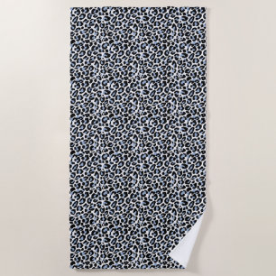 Blauer Leopardenschild Strandtuch