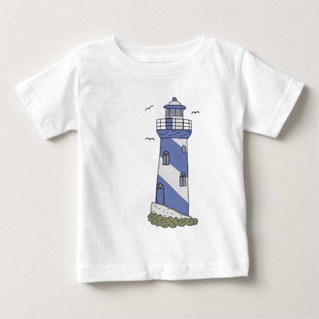 blauer Leuchtturm Baby T-shirt (Vorderseite)