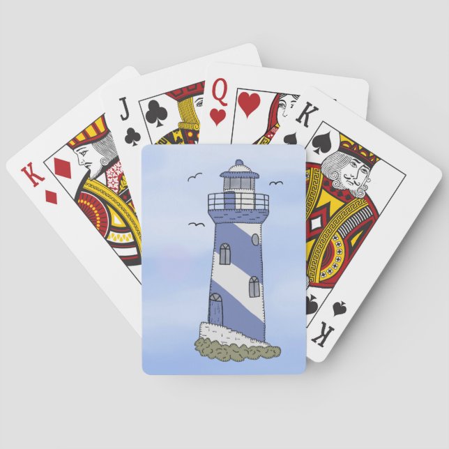 blauer Leuchtturm Spielkarten (Rückseite)