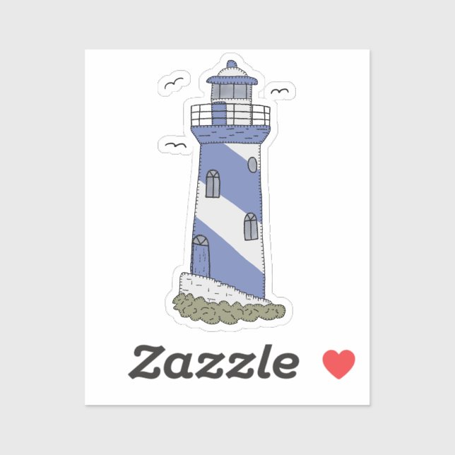 blauer Leuchturm Aufkleber (Blatt)